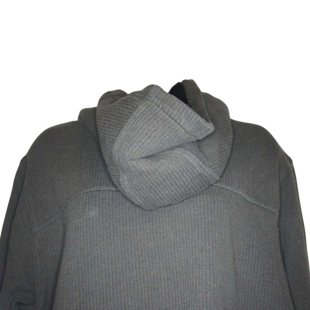 Billabong Hoodie Large Gray Waffle Knit Button Neck Pulover with Kangaroo Pocket - Picture 15 of 16